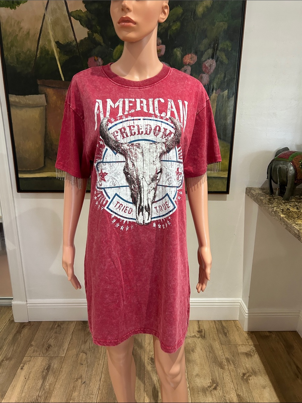 NWOT Mimi Chica Patriotic T-shirt mini dress